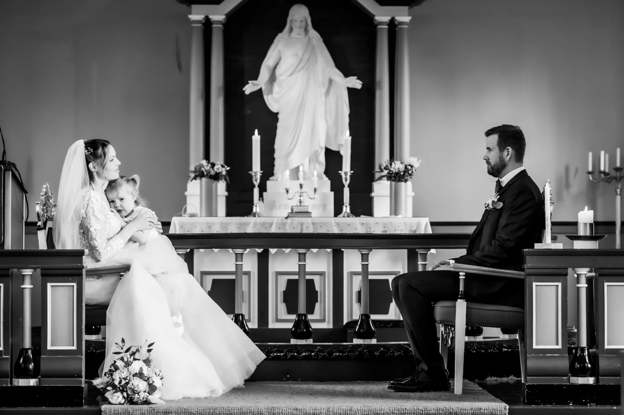 Bryllupsbilde fra Hanne & Espen, fotografert av Marte Bjørgum