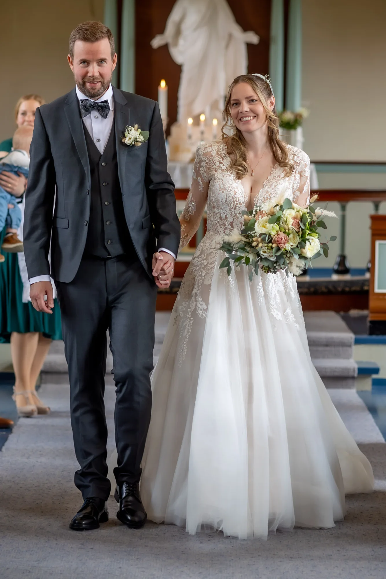 Bryllupsbilde fra Hanne & Espen, fotografert av Marte Bjørgum