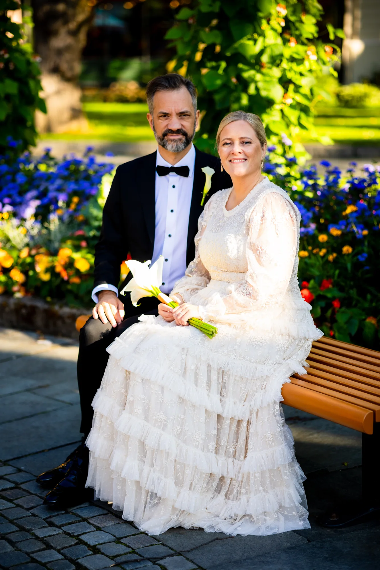 Bryllupsbilde fra Ina & Stein Olav, fotografert av Marte Bjørgum