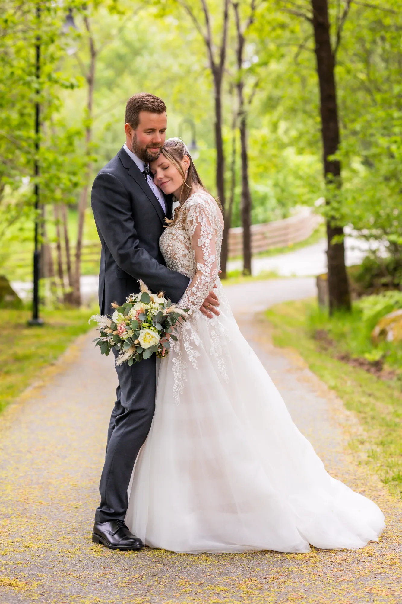 Bryllupsbilde fra Hanne & Espen, fotografert av Marte Bjørgum