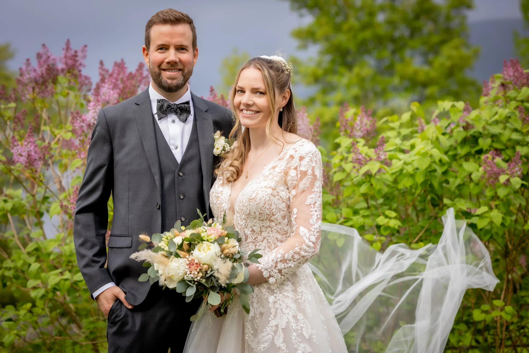 Bryllupsbilde fra Hanne & Espen, fotografert av Marte Bjørgum