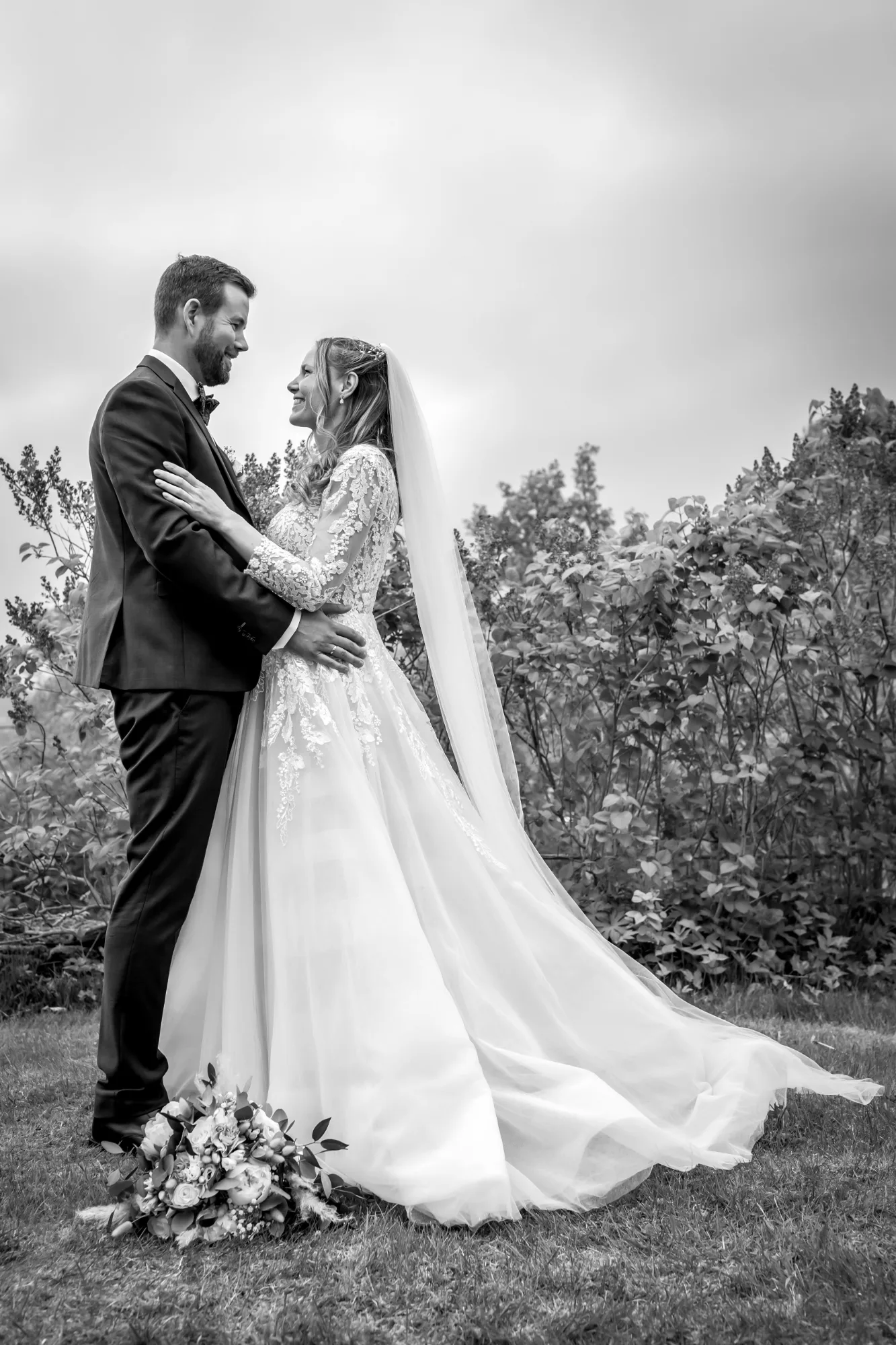 Bryllupsbilde fra Hanne & Espen, fotografert av Marte Bjørgum