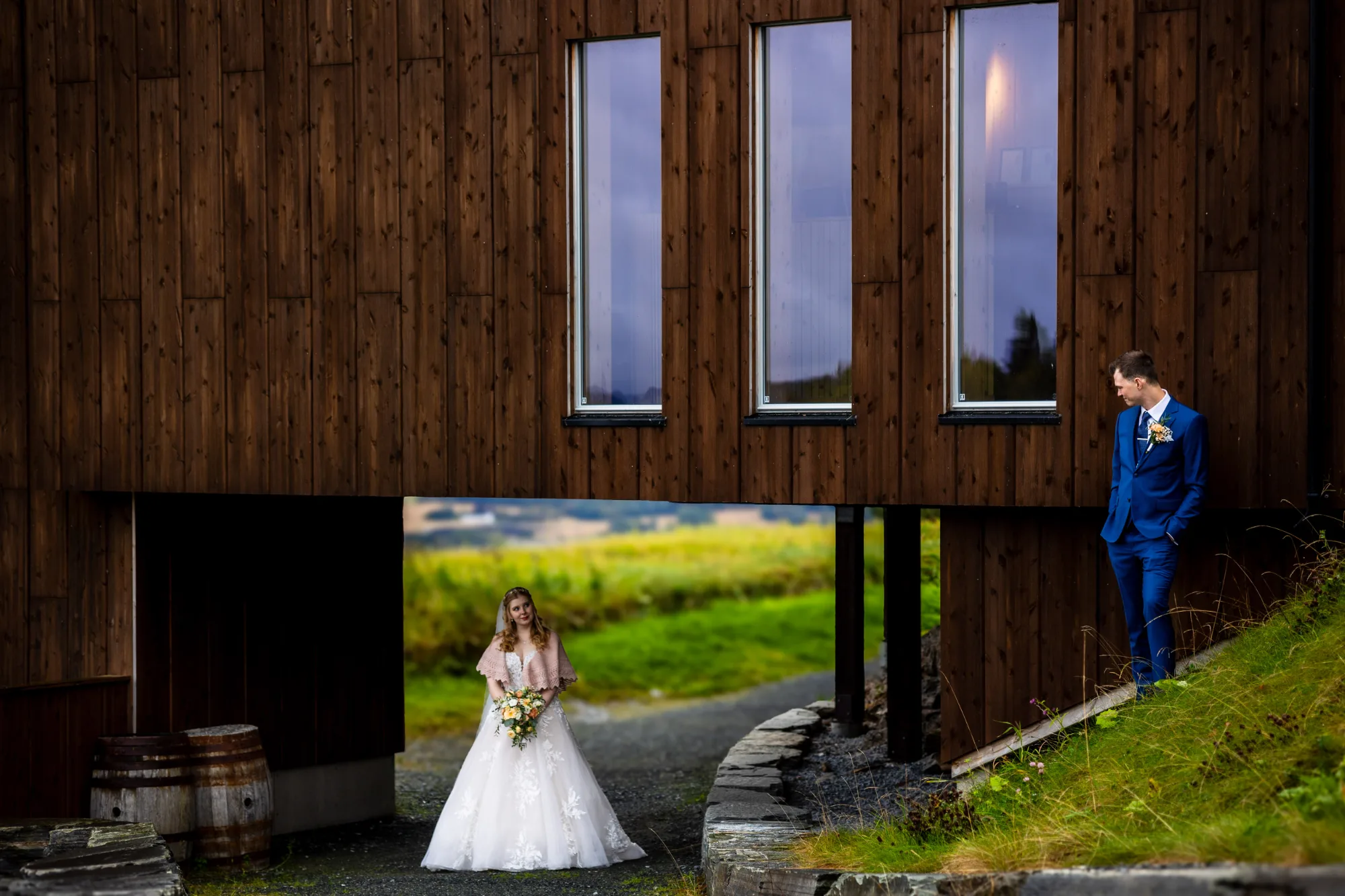 Bryllupsbilde fra Ranveig & Fredrik, fotografert av Marte Bjørgum