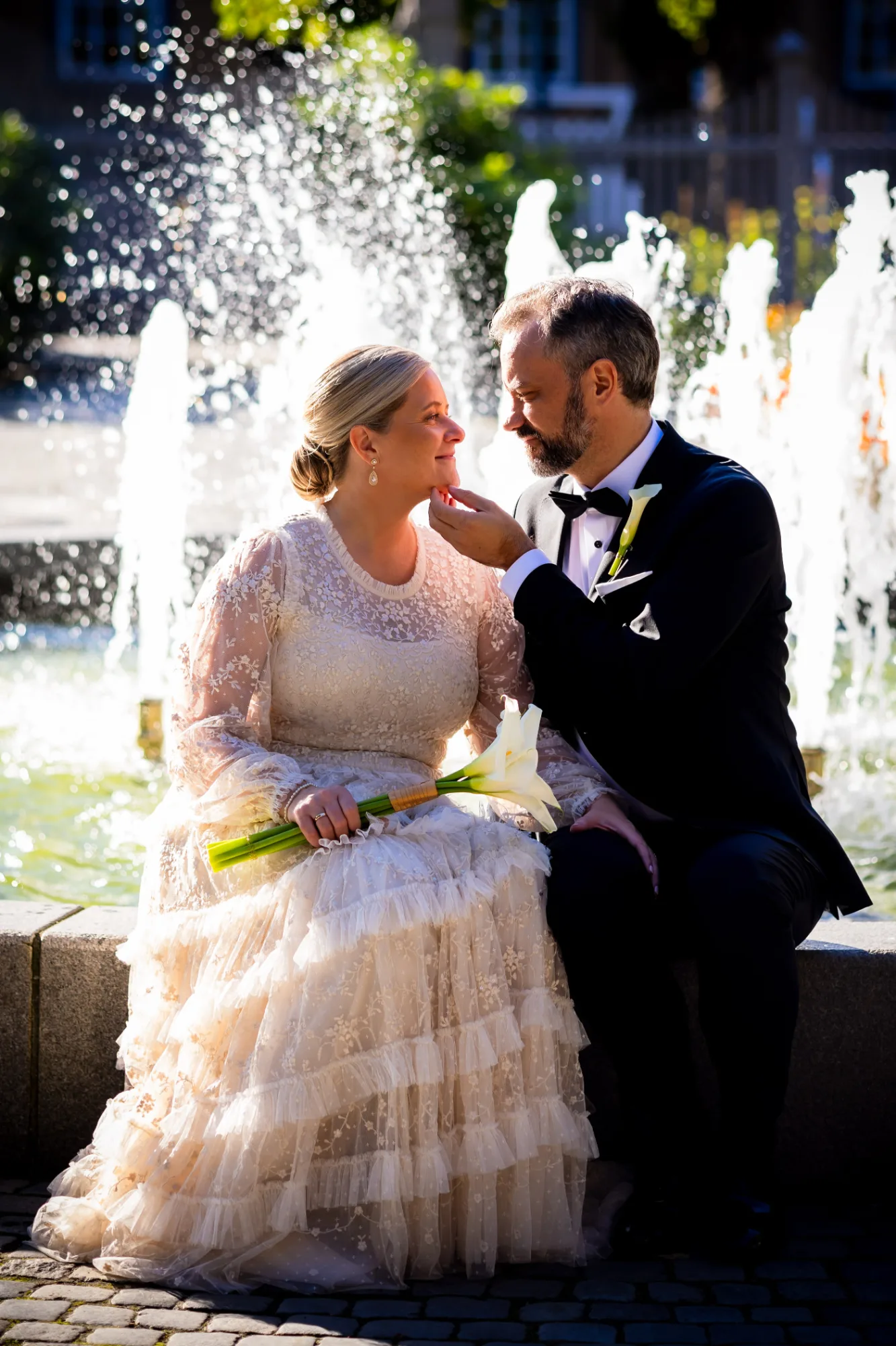 Bryllupsbilde fra Ina & Stein Olav, fotografert av Marte Bjørgum