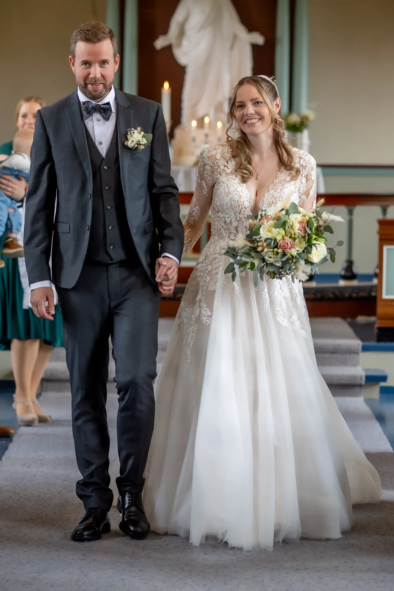Bryllupsbilde fra Hanne & Espen, fotografert av Marte Bjørgum