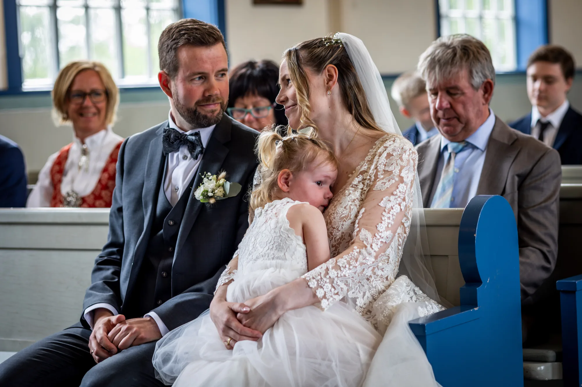 Bryllupsbilde fra Hanne & Espen, fotografert av Marte Bjørgum