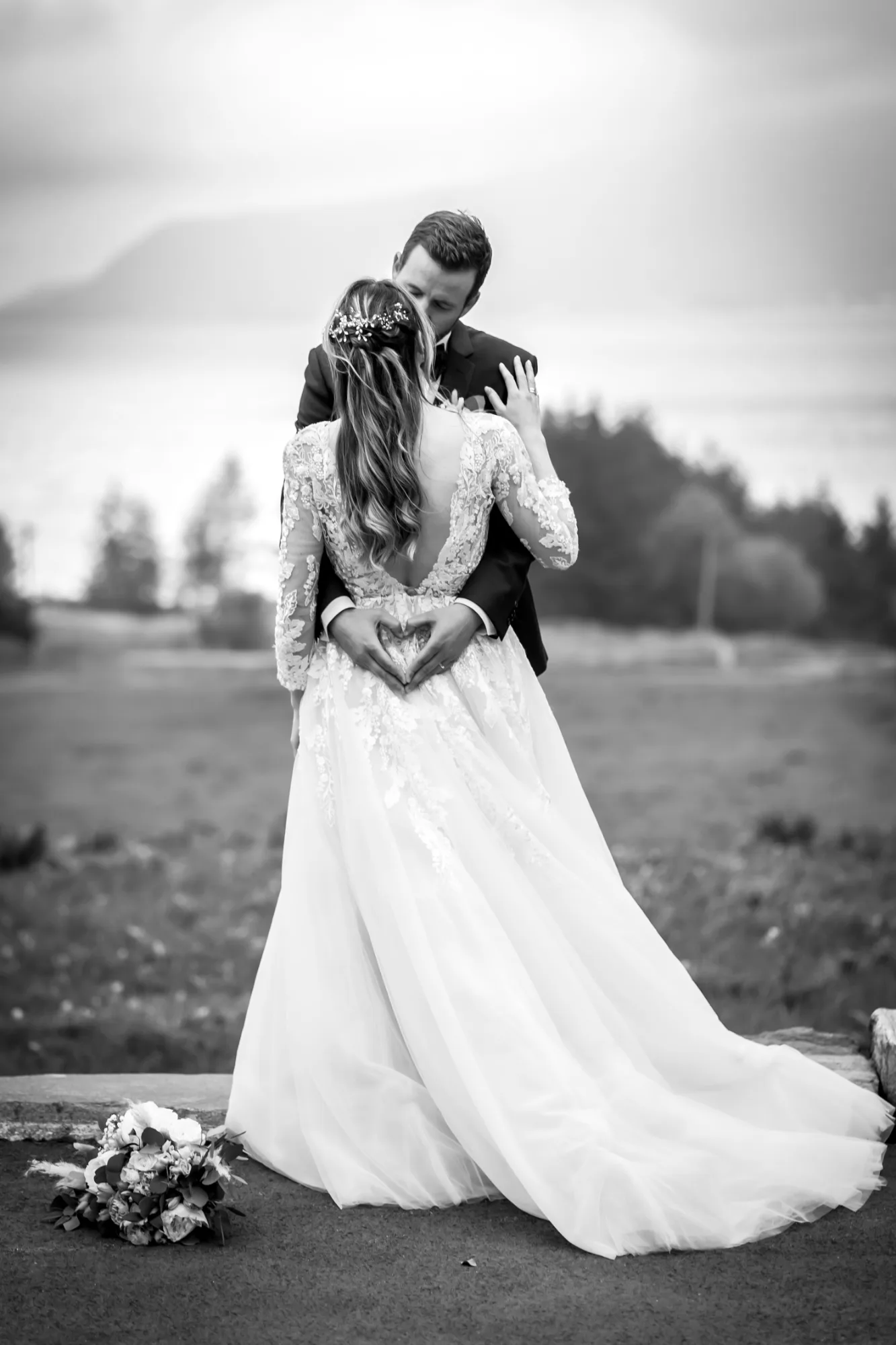 Bryllupsbilde fra Hanne & Espen, fotografert av Marte Bjørgum