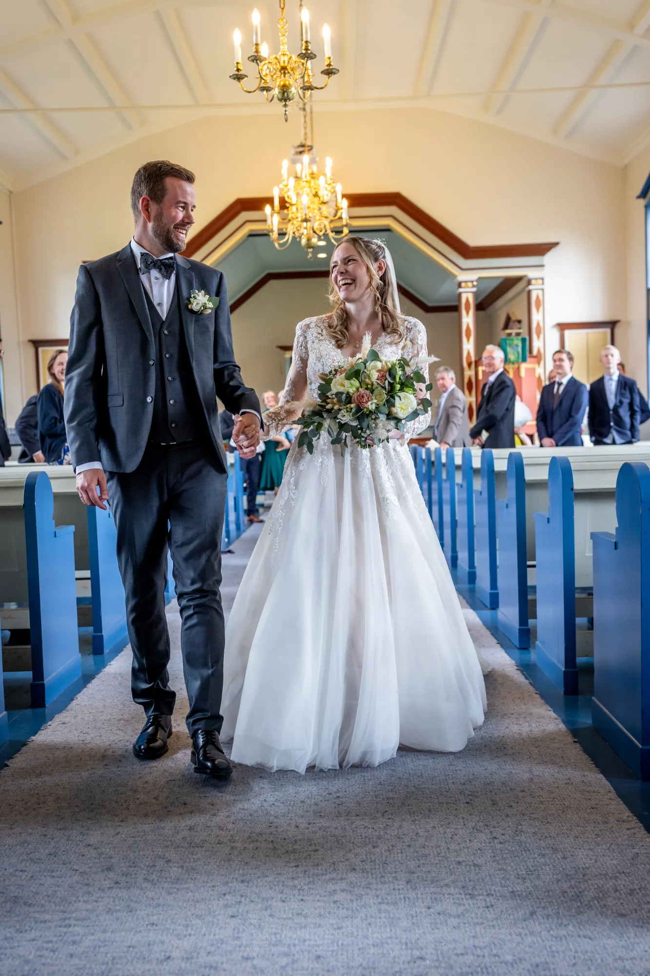 Bryllupsbilde fra Hanne & Espen, fotografert av Marte Bjørgum