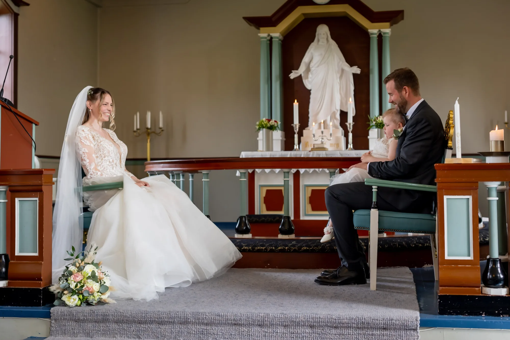 Bryllupsbilde fra Hanne & Espen, fotografert av Marte Bjørgum