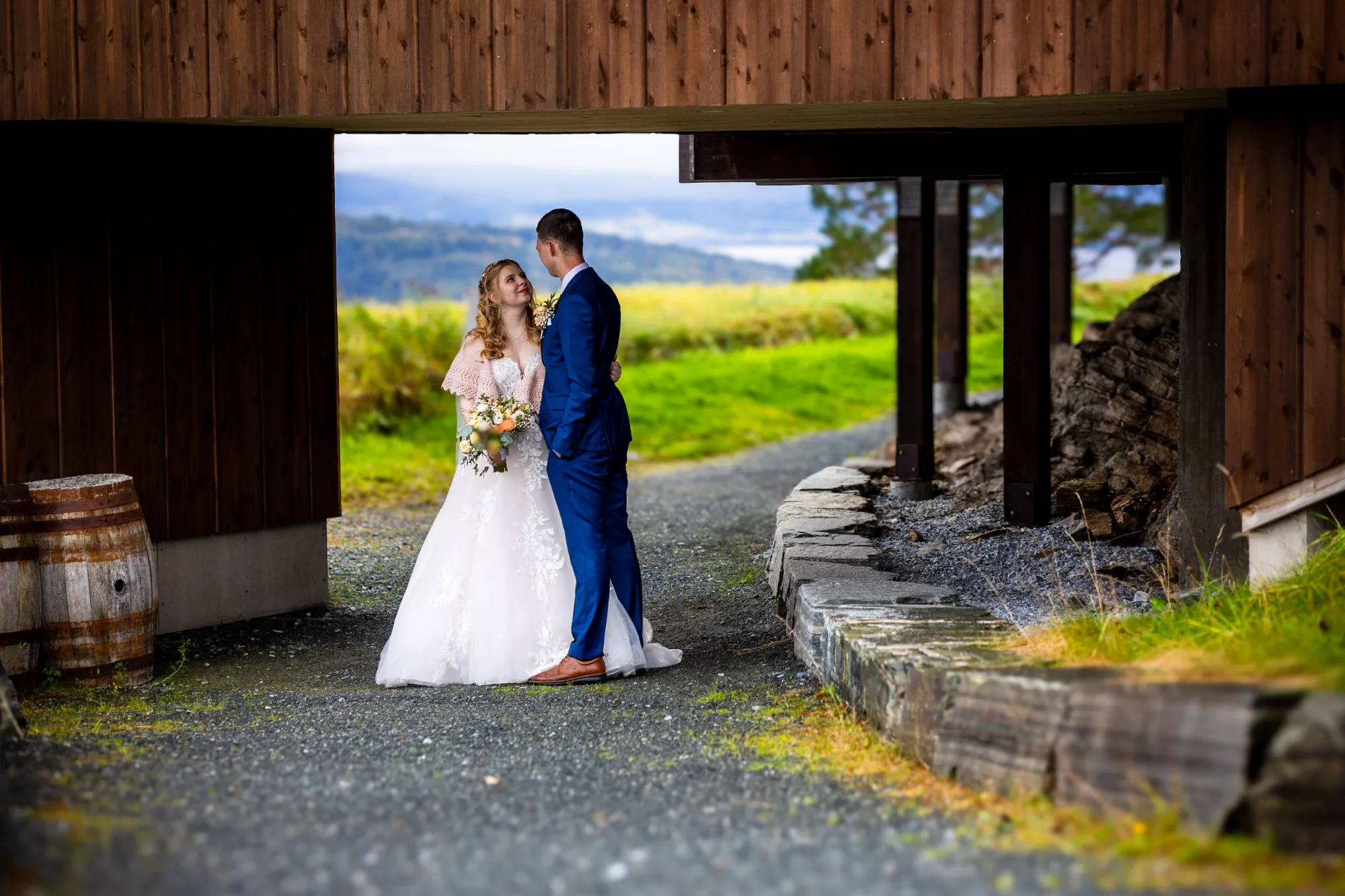 Bryllupsbilde fra Ranveig & Fredrik, fotografert av Marte Bjørgum