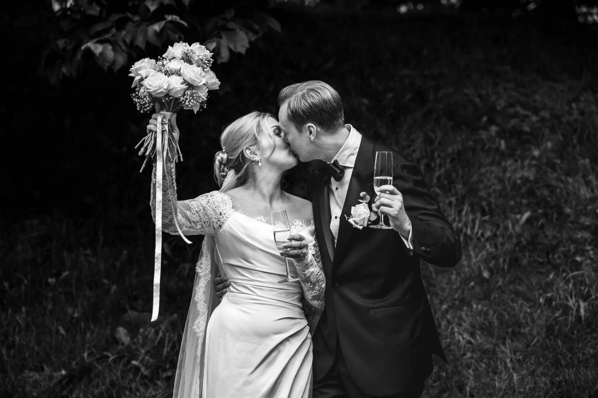 Bryllupsbilde fra Benedicte & Alexander 2026, fotografert av Marte Bjørgum
