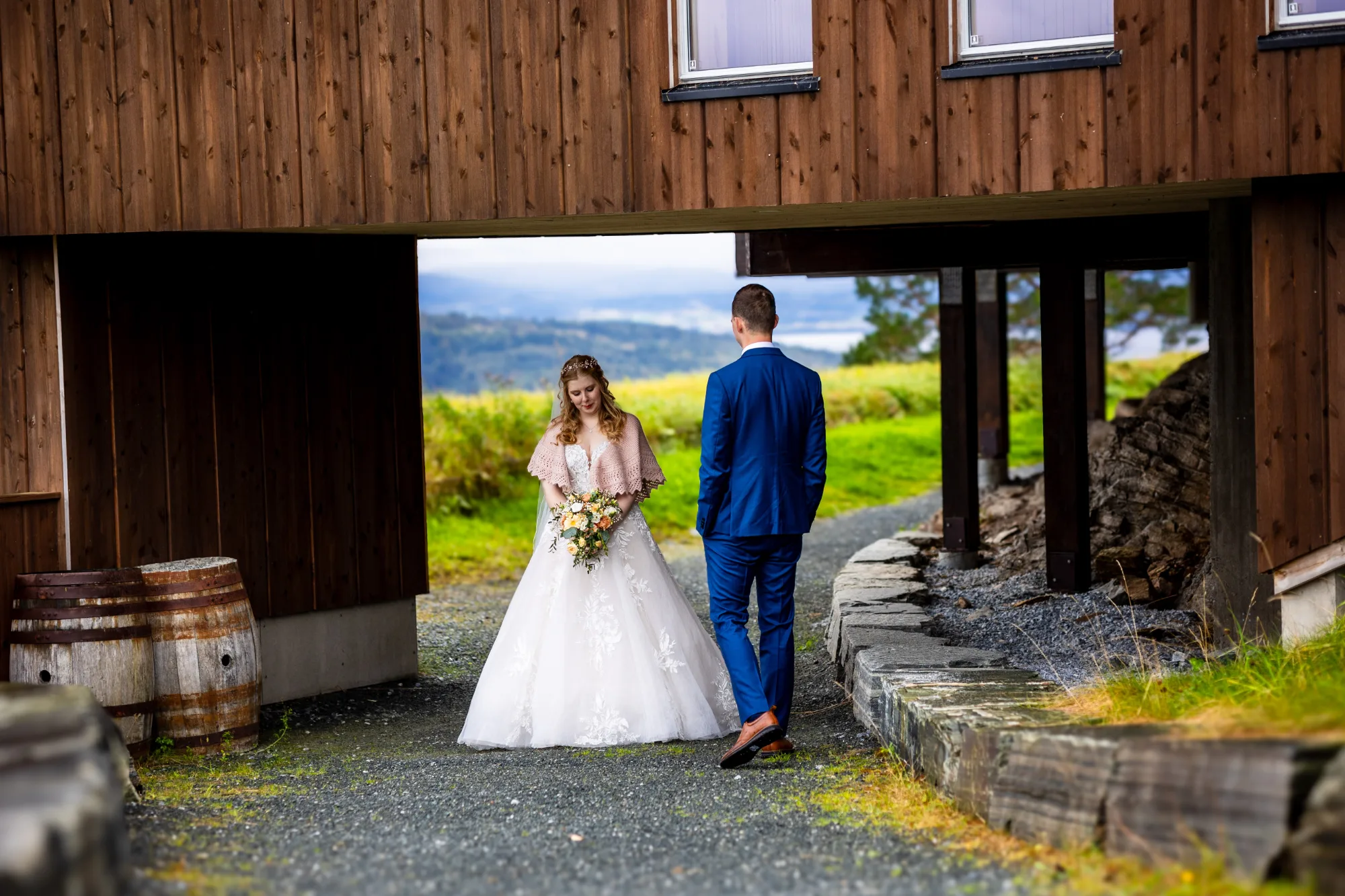 Bryllupsbilde fra Ranveig & Fredrik, fotografert av Marte Bjørgum