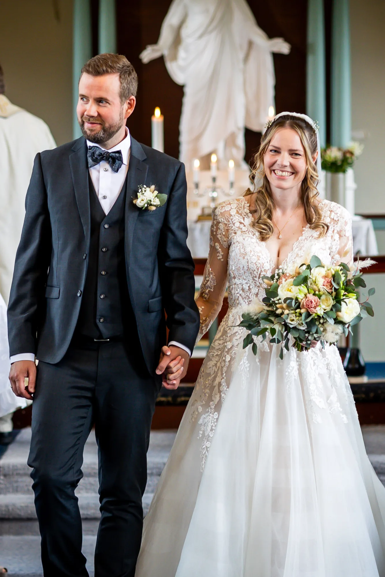 Bryllupsbilde fra Hanne & Espen, fotografert av Marte Bjørgum