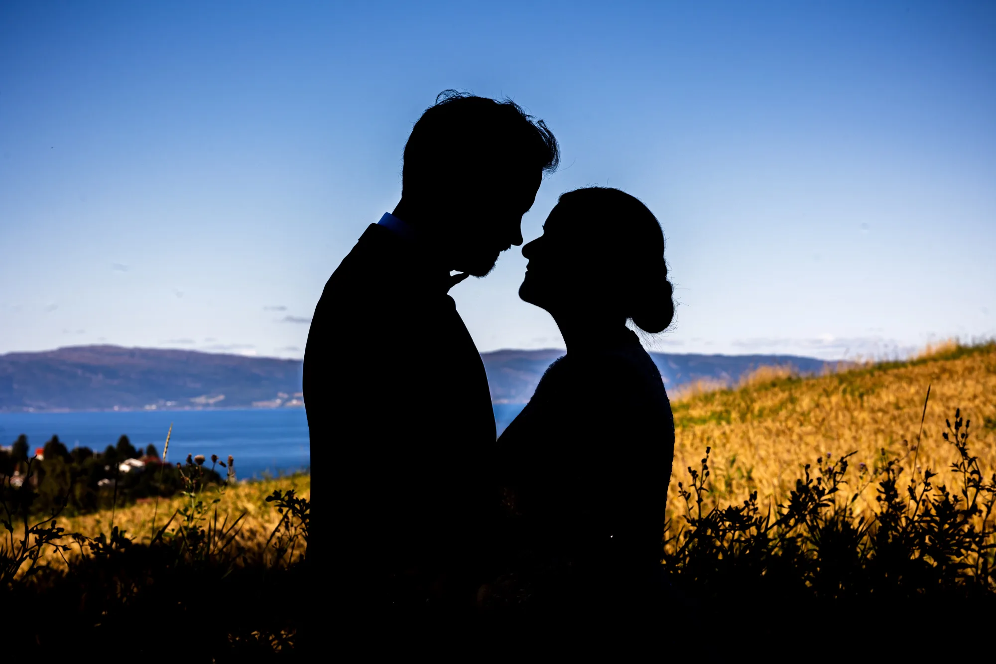 Bryllupsbilde fra Ina & Stein Olav, fotografert av Marte Bjørgum