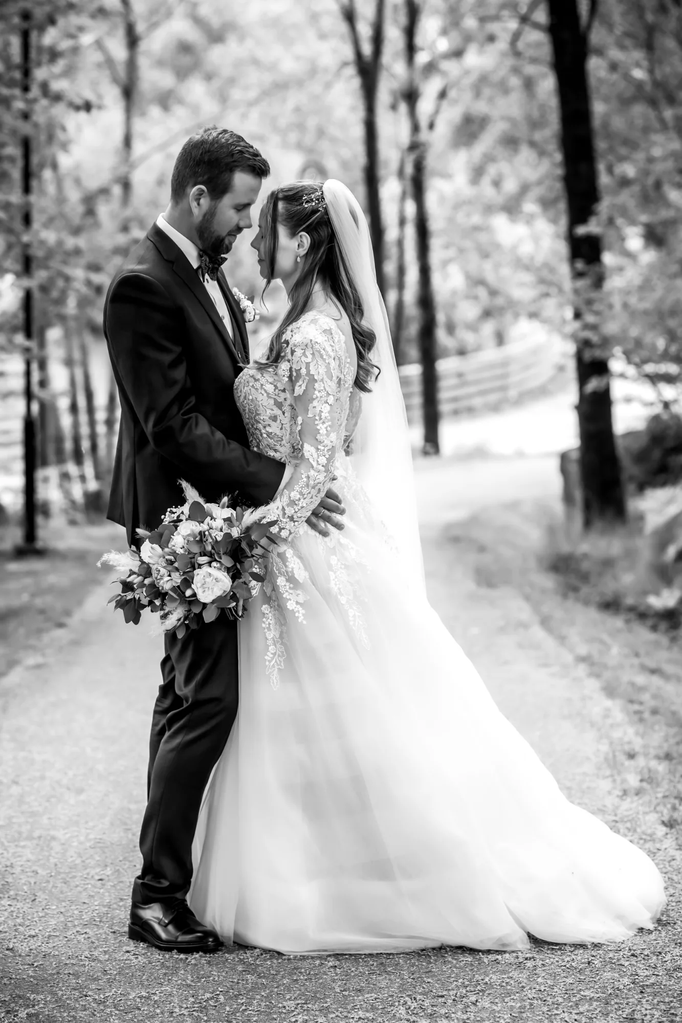 Bryllupsbilde fra Hanne & Espen, fotografert av Marte Bjørgum