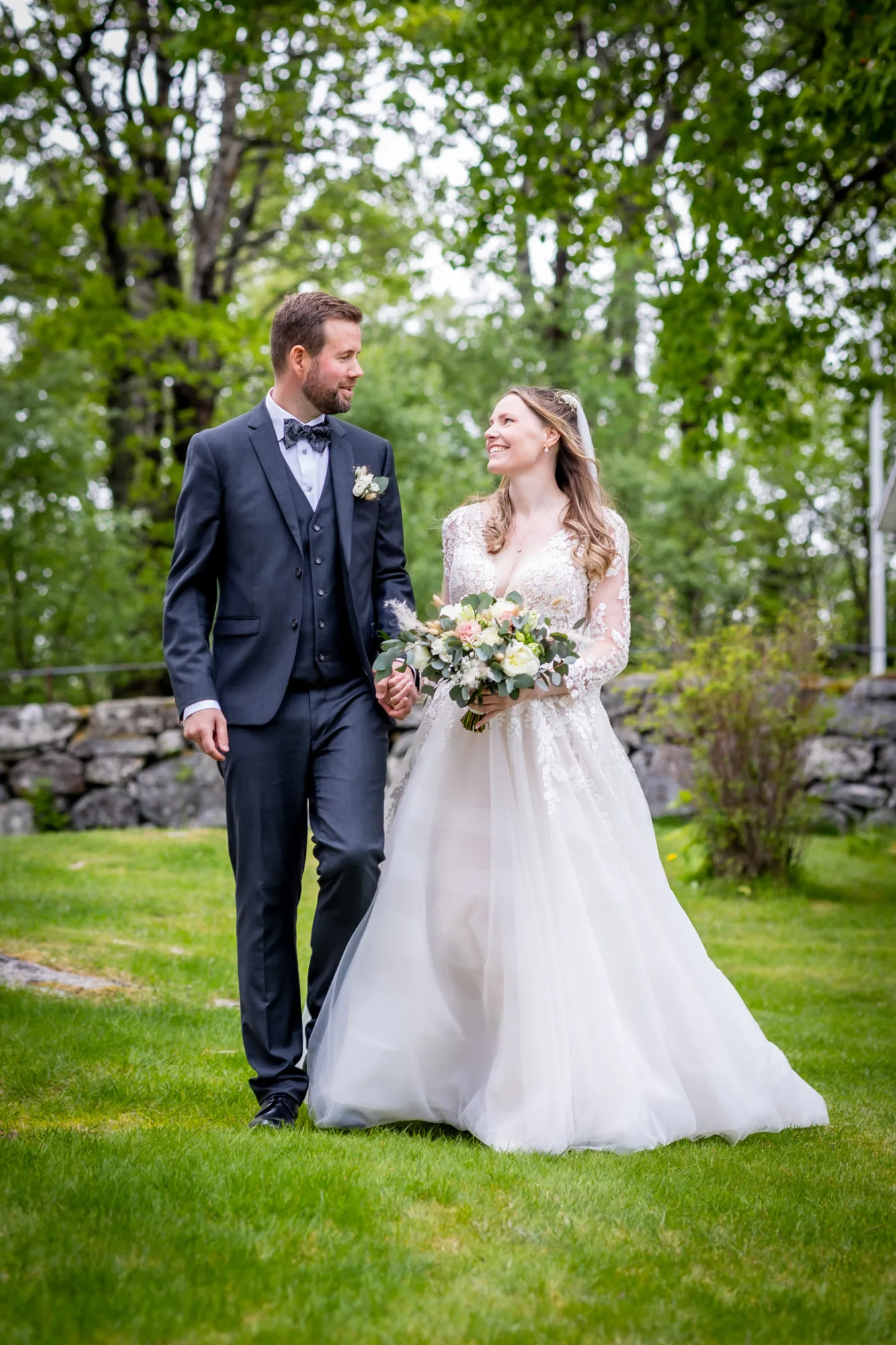 Bryllupsbilde fra Hanne & Espen, fotografert av Marte Bjørgum